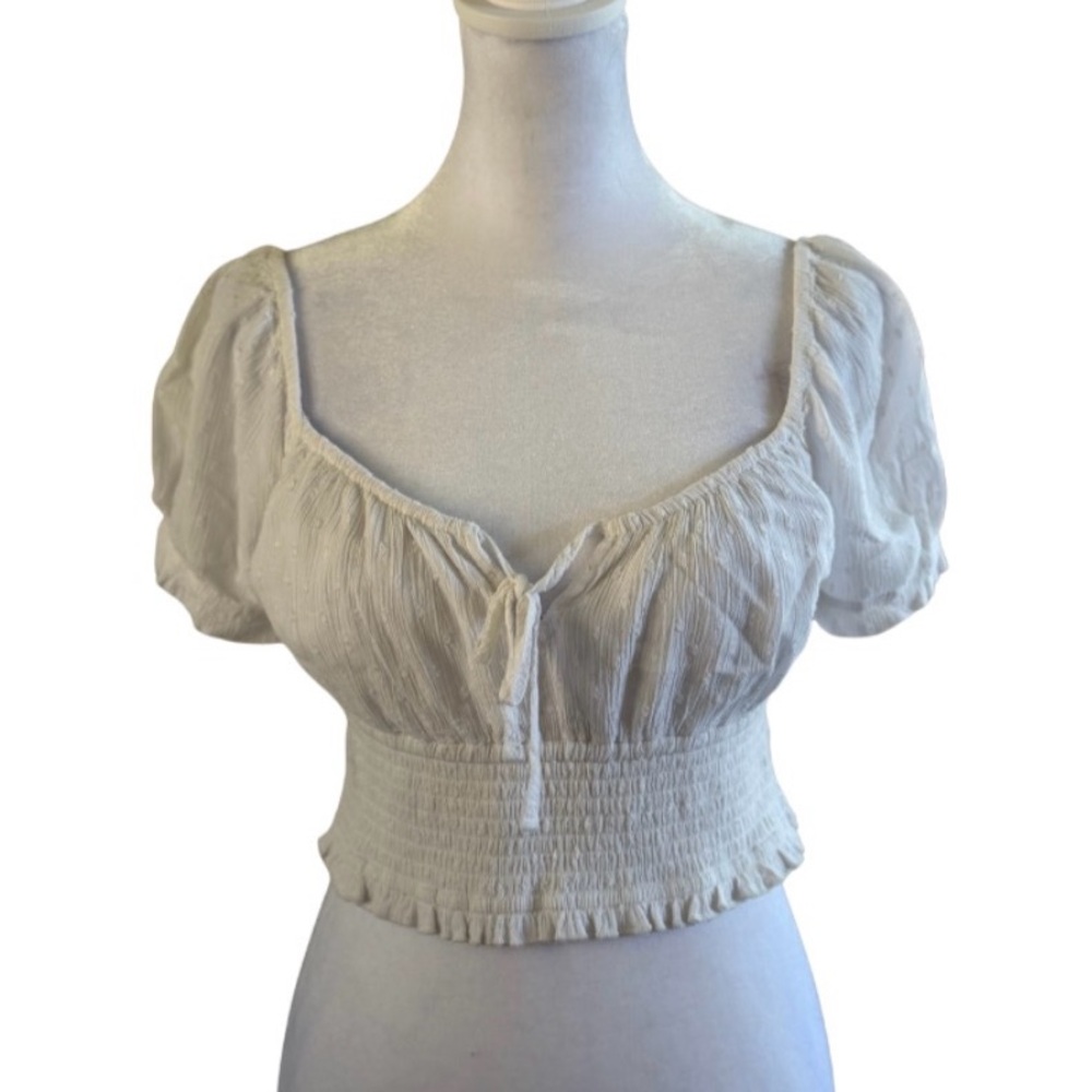 Hollister Cream Puff Sleeve Blouse